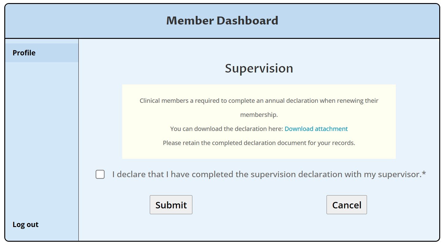 Screenshot MIME Dashboard - declaration