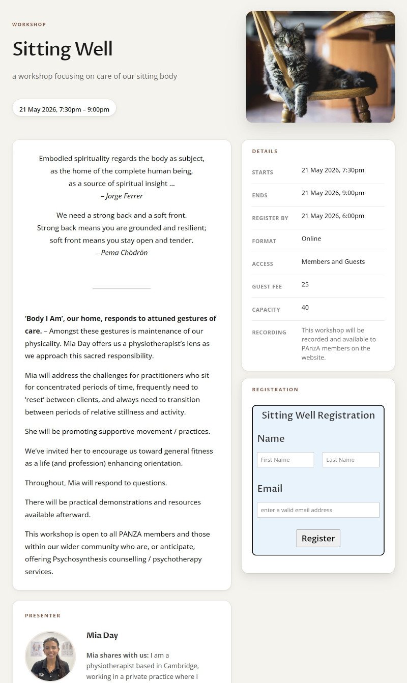 Screenshot Sitting Well workshop