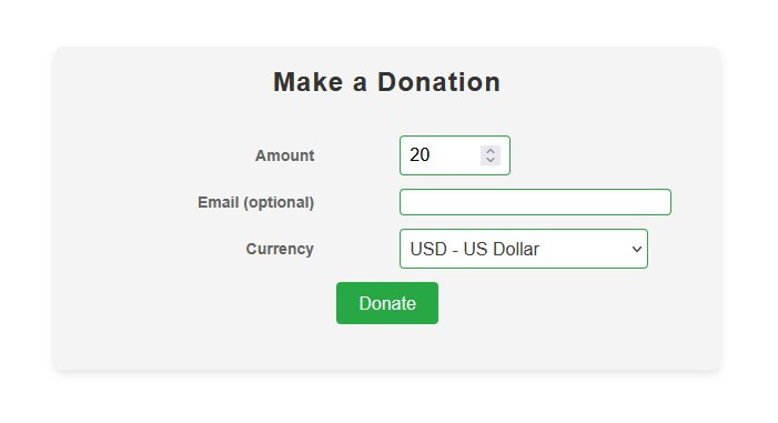 Minimal Stripe Wrapper Donation Widget screenshot