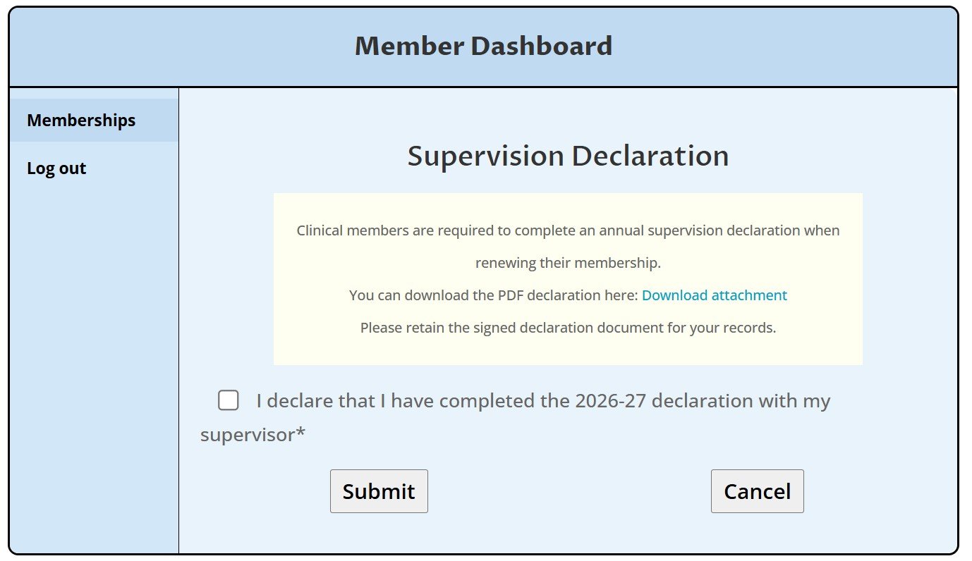 Screenshot MIME Dashboard - declaration